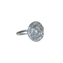 Bague Cible Ronde Art Deco Diamants 1,60 Cts - Castafiore
