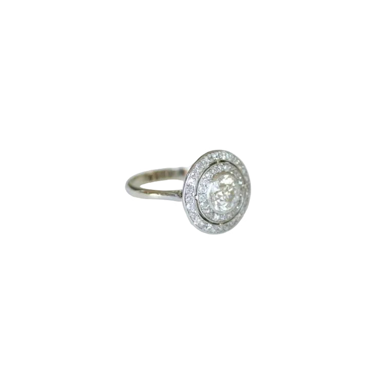 Bague Cible Ronde Art Deco Diamants 1,97 Cts - Castafiore