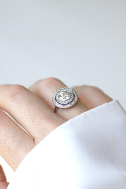 Bague Cible Ronde Art Deco Diamants 1,97 Cts - Castafiore