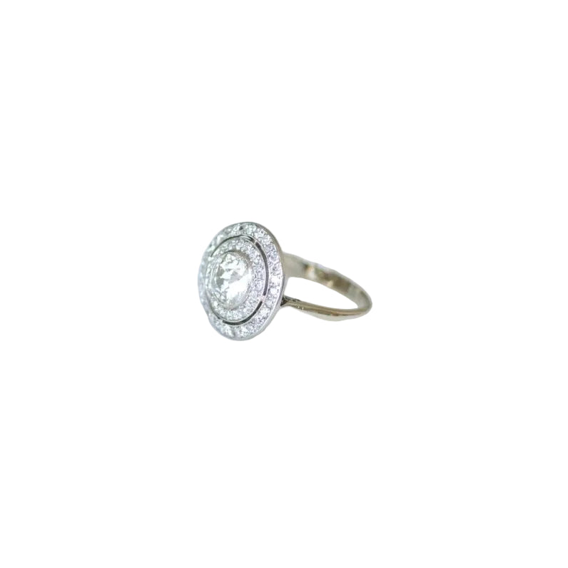 Bague Cible Ronde Art Deco Diamants 1,97 Cts - Castafiore