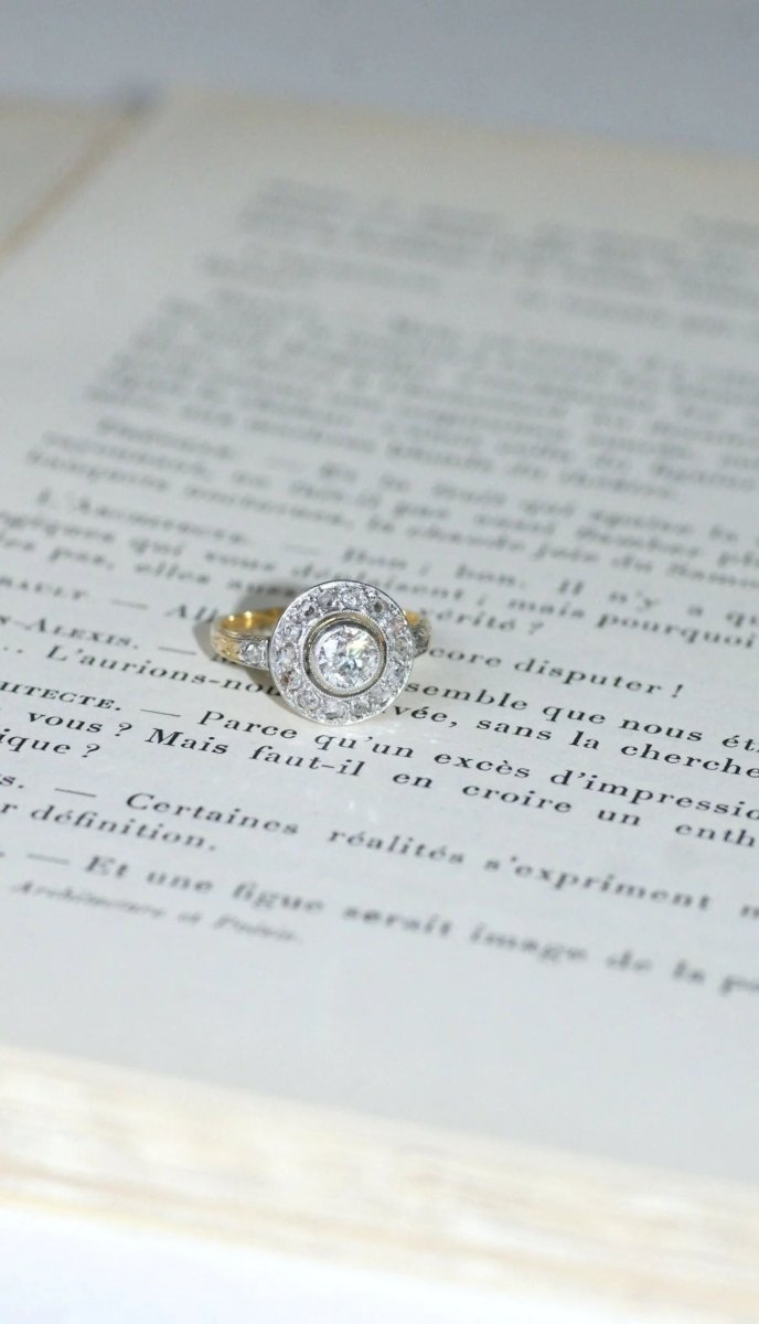 Bague cible ronde diamants - Castafiore