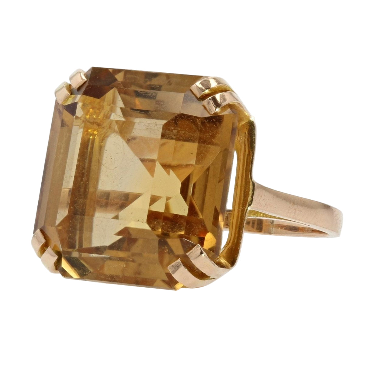 Bague citrine et or vintage - Castafiore