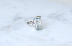 Bague Cocktail Aigue Marine 8,00 Cts sur Or Blanc - Castafiore