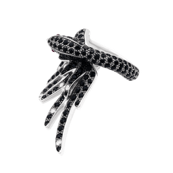 Bague Cocktail BOUCHERON "Cypris le Cygne" en or blanc, saphirs, rubis et diamants - Castafiore