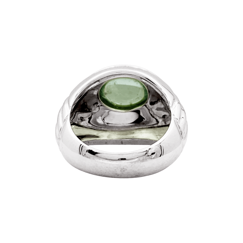 Bague Cocktail BOUCHERON "Jaïpur" en or blanc et tourmaline verte - Castafiore