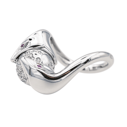 Bague Cocktail BOUCHERON "Trouble" or blanc, rubis et diamants - Castafiore