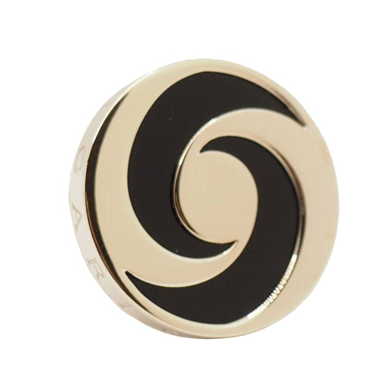 Bague Cocktail BULGARI "Yin Yang" en or blanc, acier et onyx - Castafiore