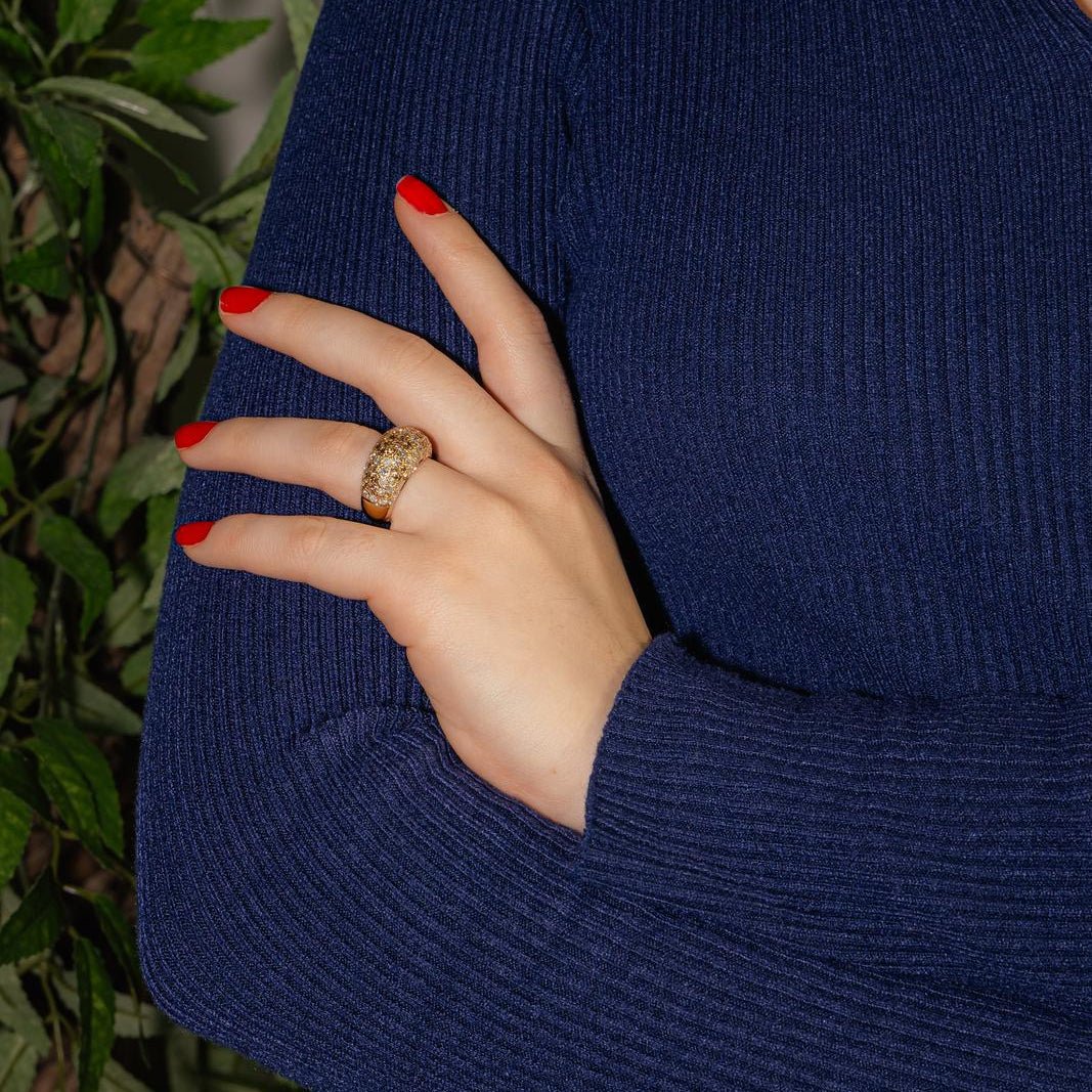 Bague Cocktail CARTIER "Sauvage" en or jaune et diamants - Castafiore