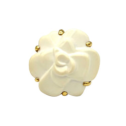 Bague Cocktail CHANEL "Camélia" en or jaune et agate - Castafiore