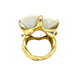 Bague Cocktail CHANEL "Camélia" en or jaune et agate - Castafiore