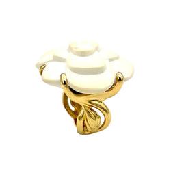Bague Cocktail CHANEL "Camélia" en or jaune et agate - Castafiore