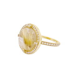 Bague Cocktail CHAUMET "Attrape Moi Si Tu M’aimes" en or jaune, quartz et diamants - Castafiore