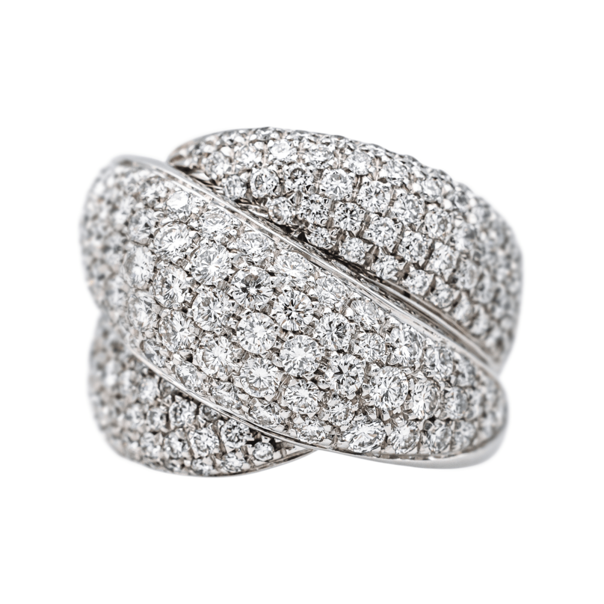 Bague Cocktail DAMIANI "Gomitolo" en or blanc et diamants - Castafiore