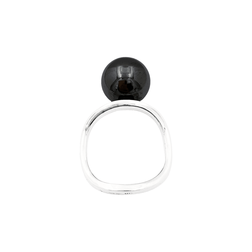 Bague Cocktail DINH VAN en or blanc et hématite - Castafiore