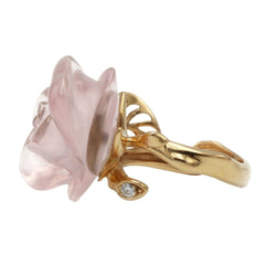 Bague Cocktail DIOR "Pré - Catelan" en or rose, quartz et diamant - Castafiore