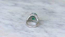 Bague Cocktail Emeraude Colombienne 11.53 Cts et Diamants - Castafiore