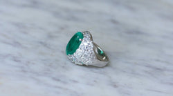 Bague Cocktail Emeraude Colombienne 11.53 Cts et Diamants - Castafiore