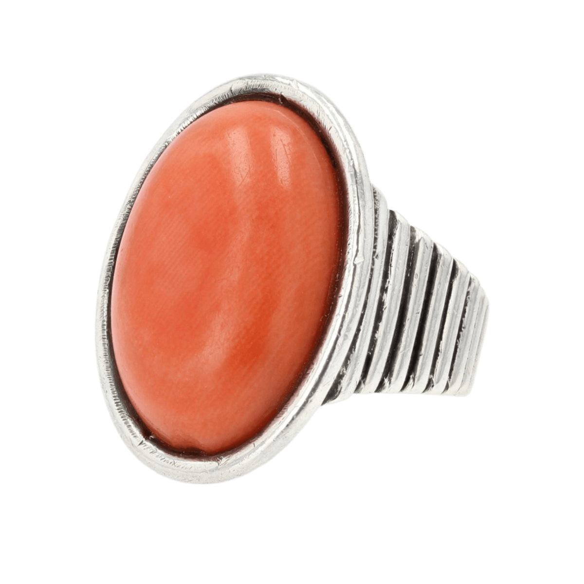 Bague Cocktail en or argent et corail - Castafiore