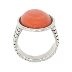 Bague Cocktail en or argent et corail - Castafiore