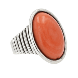 Bague Cocktail en or argent et corail - Castafiore