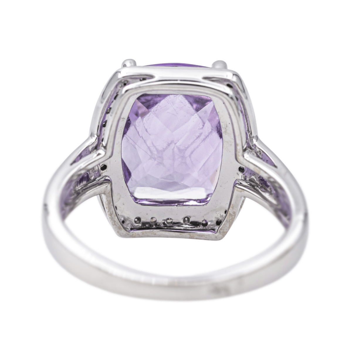 Bague Cocktail en or blanc, améthyste et diamants - Castafiore