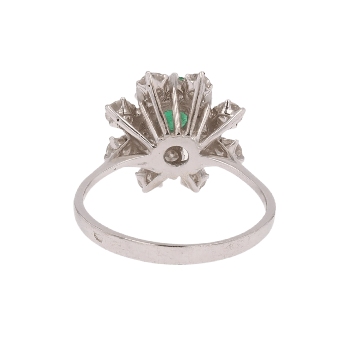 Bague Cocktail en or blanc, émeraude et diamants - Castafiore