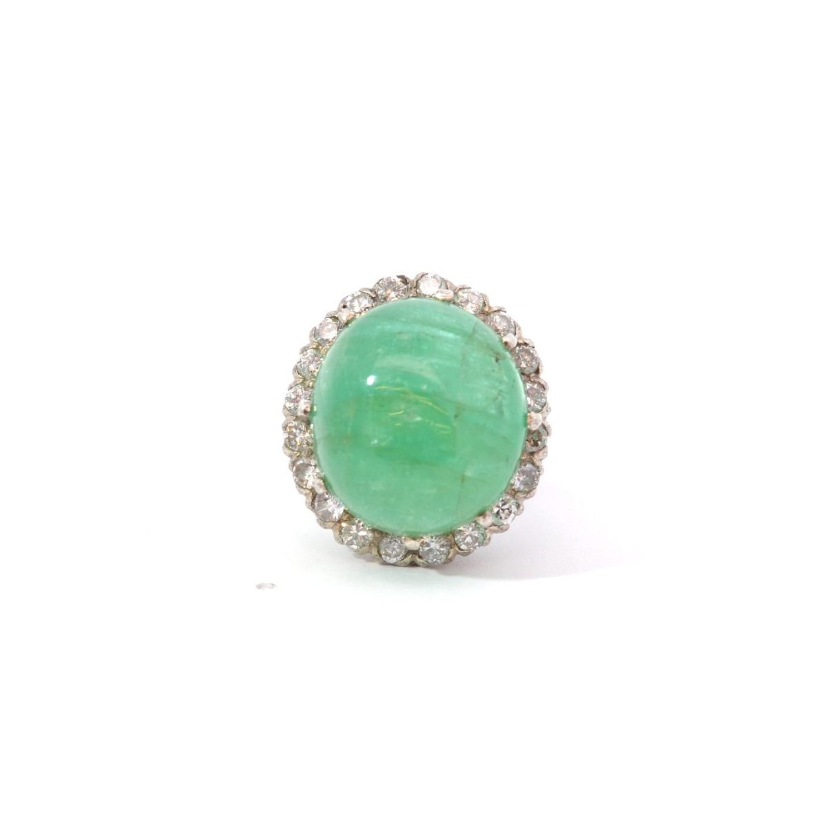 Bague Cocktail en or blanc, émeraude et diamants - Castafiore