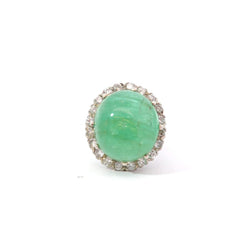 Bague Cocktail en or blanc, émeraude et diamants - Castafiore