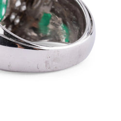 Bague Cocktail en or blanc, émeraude et diamants - Castafiore