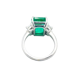 Bague Cocktail en or blanc, émeraude et diamants - Castafiore