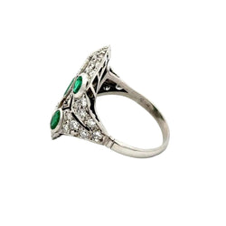 Bague Cocktail en or blanc, émeraudes et diamants - Castafiore