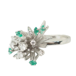Bague Cocktail en or blanc, émeraudes et diamants - Castafiore