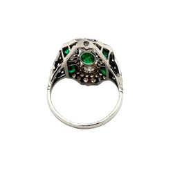 Bague Cocktail en or blanc, émeraudes et diamants - Castafiore