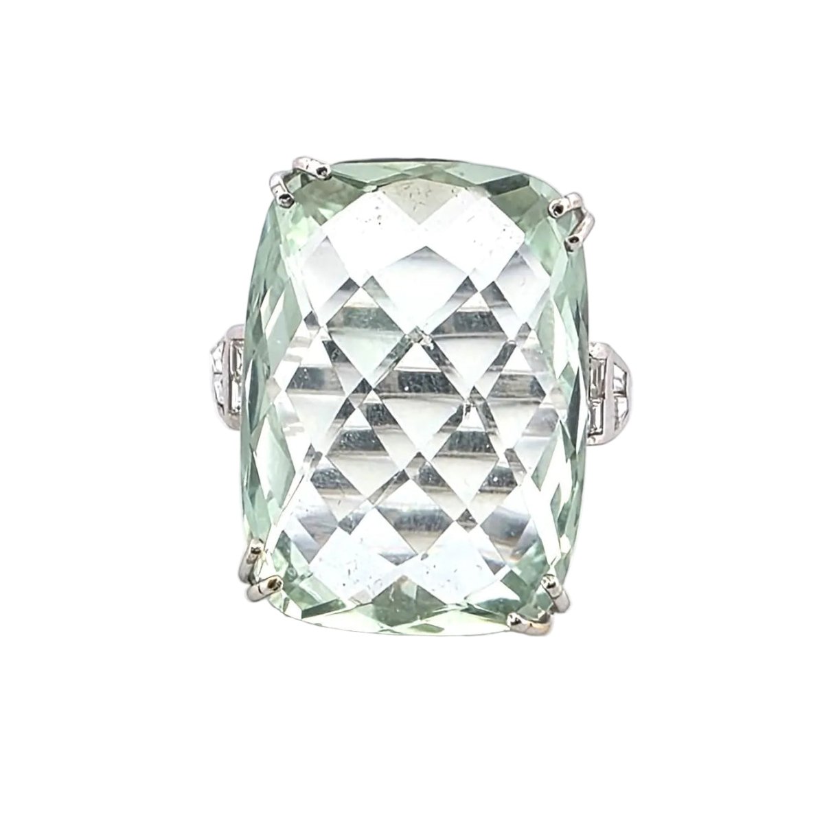 Bague Cocktail en or blanc et aigue - marine - Castafiore
