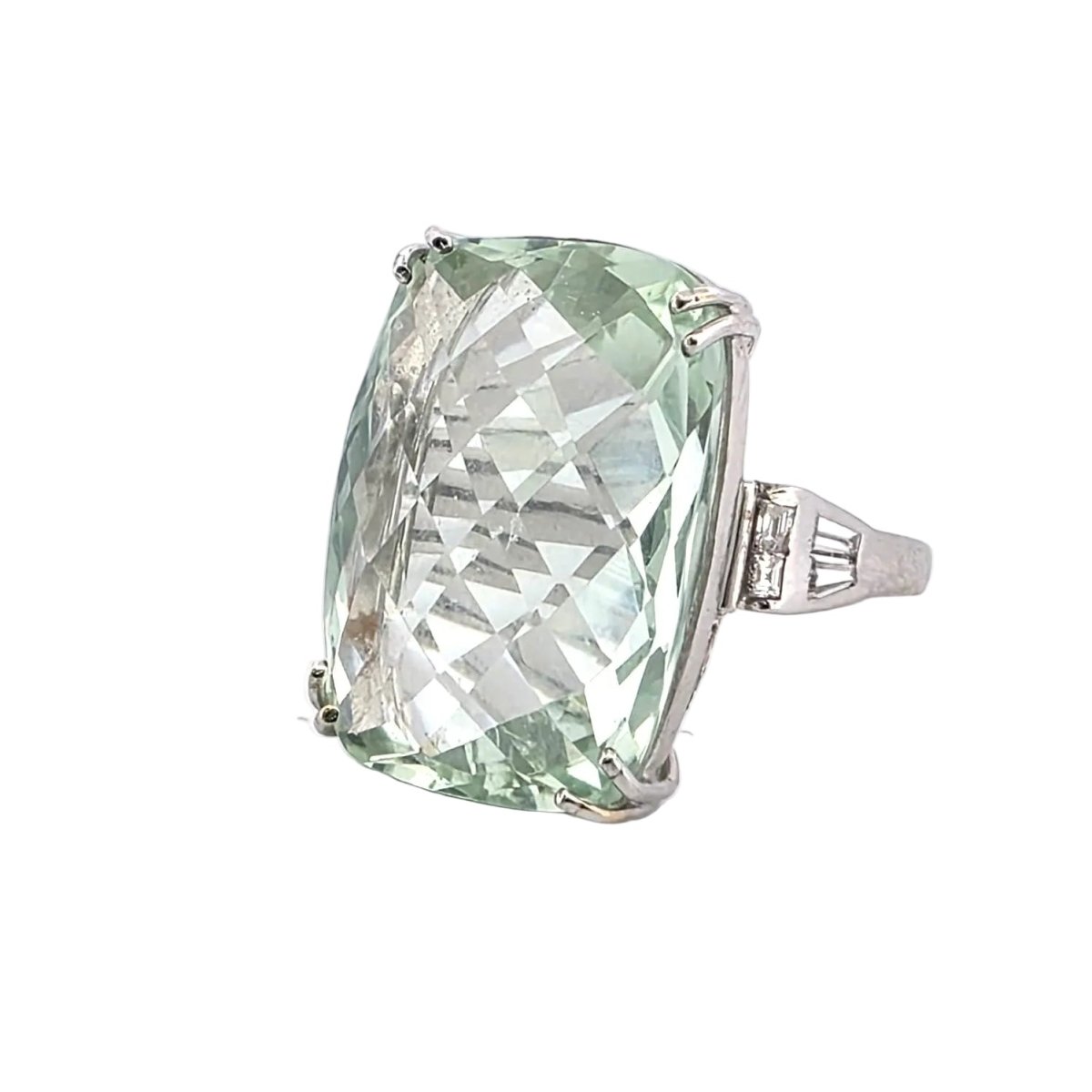Bague Cocktail en or blanc et aigue - marine - Castafiore