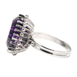 Bague Cocktail en or blanc et améthyste - Castafiore