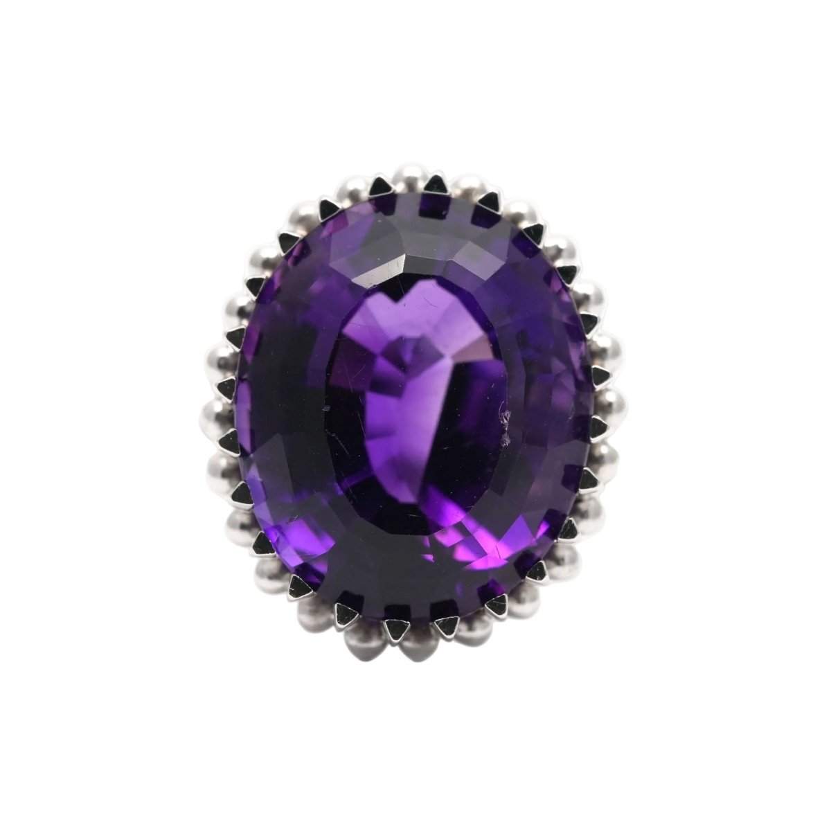 Bague Cocktail en or blanc et améthyste - Castafiore