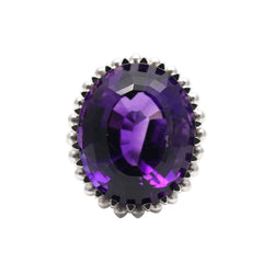 Bague Cocktail en or blanc et améthyste - Castafiore