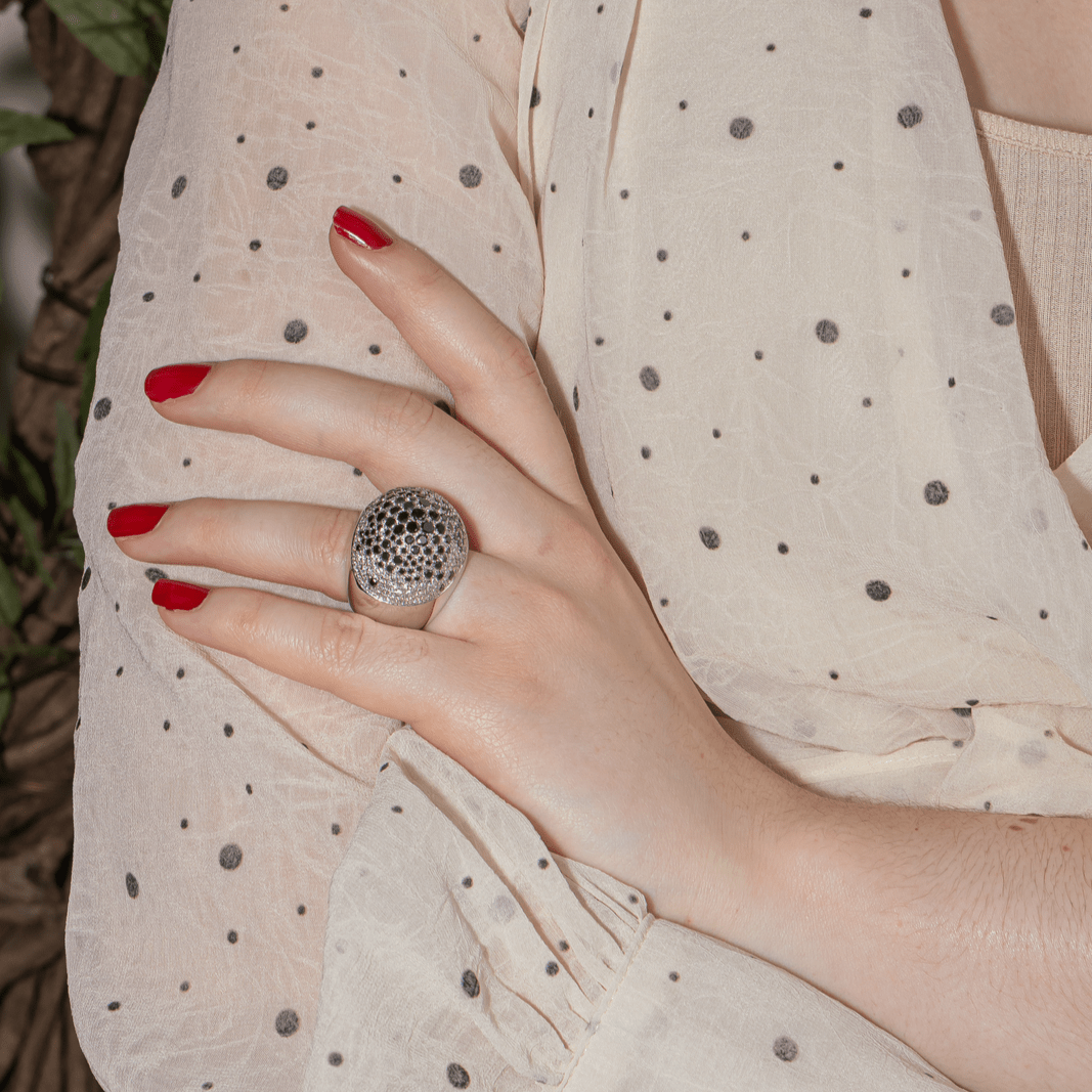 Bague Cocktail en or blanc et diamants - Castafiore