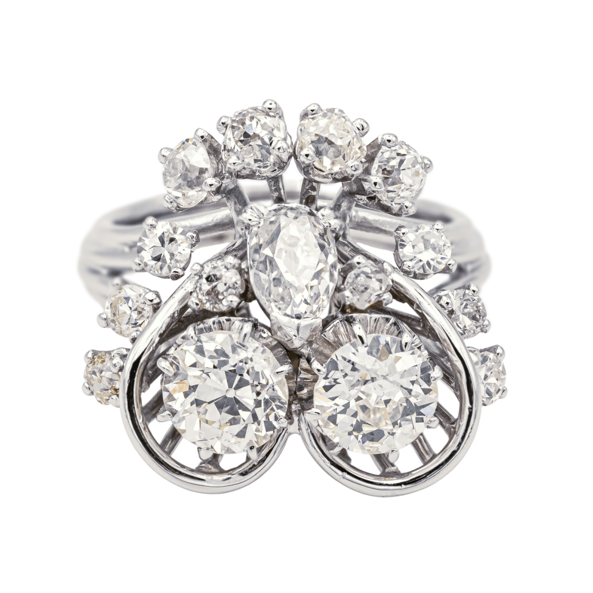 Bague Cocktail en or blanc et diamants - Castafiore