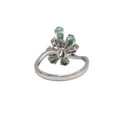 Bague cocktail en or blanc et diamants - Castafiore
