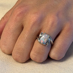 Bague Cocktail en or blanc et opale - Castafiore