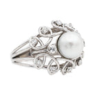 Bague Cocktail en or blanc et perle - Castafiore