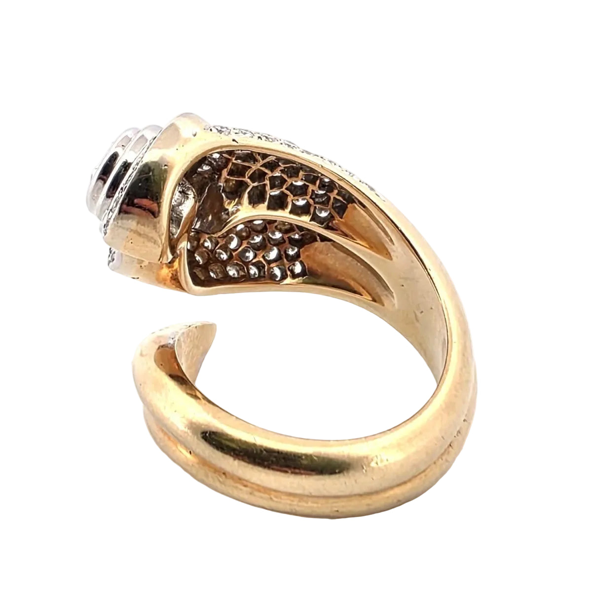 Bague Cocktail en or blanc, or jaune et diamants - Castafiore