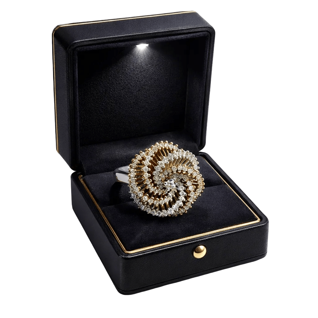 Bague Cocktail en or blanc, or jaune et diamants - Castafiore