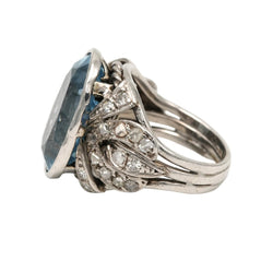 Bague Cocktail en or blanc, platine, spinelle et diamants - Castafiore