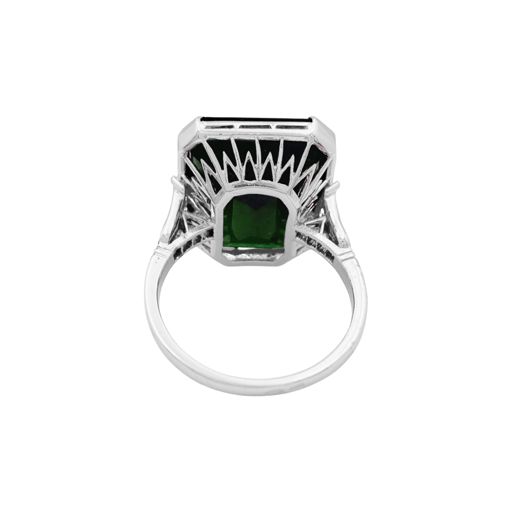 Bague Cocktail en or blanc, platine, tourmaline et diamants - Castafiore