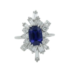 Bague Cocktail en or Blanc, saphir et diamants - Castafiore