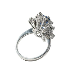 Bague Cocktail en or Blanc, saphir et diamants - Castafiore