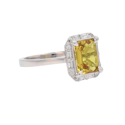 Bague Cocktail en or blanc, saphir et diamants - Castafiore